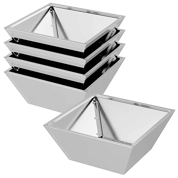 vidaXL Garten-Pflanzgefäß 5 Stk Silber 40 x 40 x 15 cm 873821 günstig online kaufen