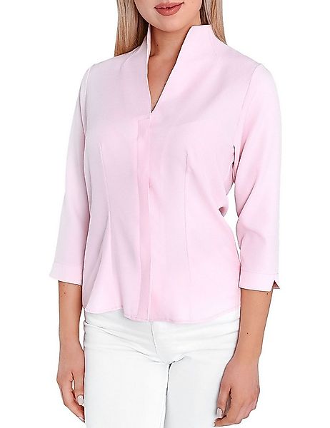 HEVENTON Klassische Bluse 3/4-Ärmel, Business-Bluse mit Kelchkragen, bügell günstig online kaufen