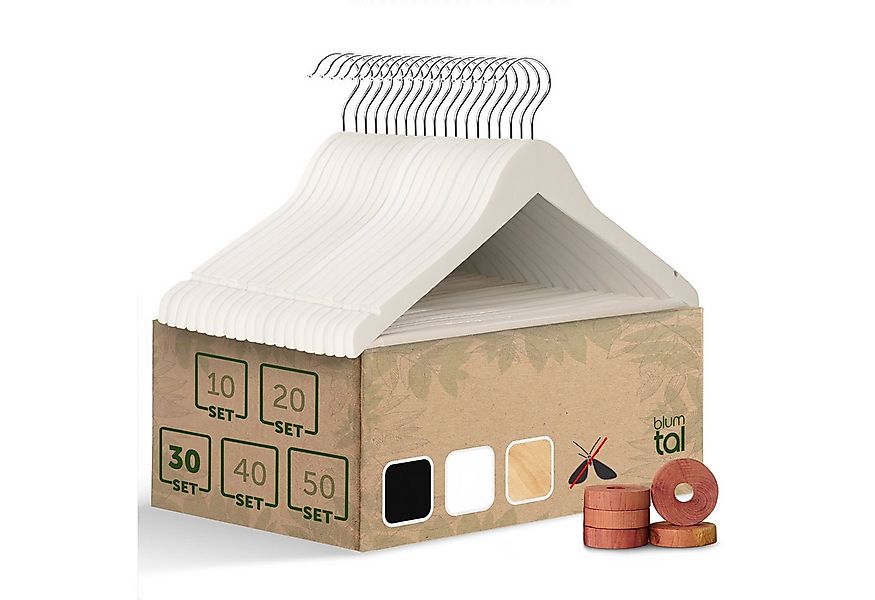 Blumtal Kleiderbügel Kleiderbügel Holz mit 360° drehbarem Metallhaken, (30- günstig online kaufen