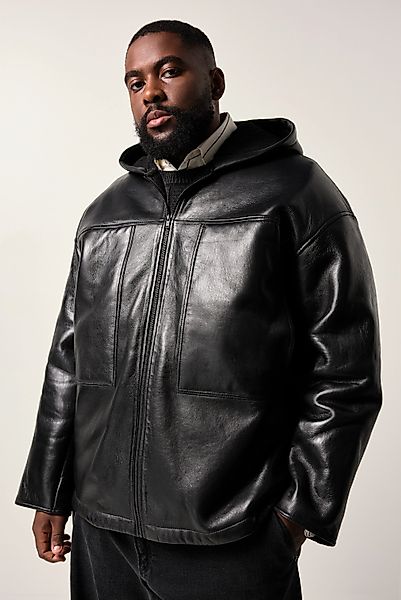 STHUGE Lederjacke STHUGE Lederjacke Lammnappa-Leder Kapuze günstig online kaufen