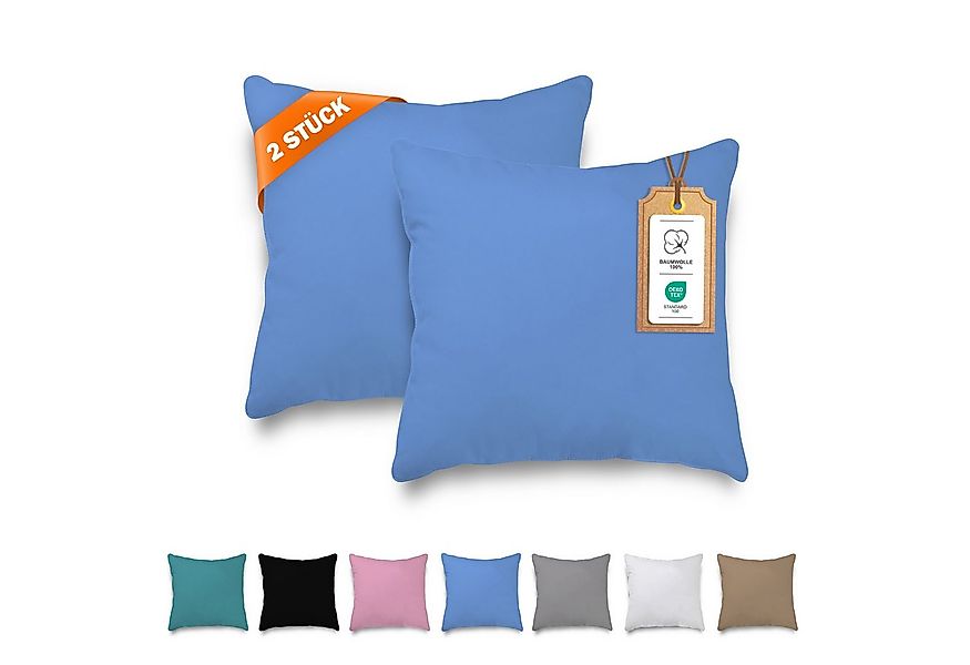 Veluna Home Kissenbezüge 100% Baumwolle(2er-Set) Renforcé Kissenbezug mit R günstig online kaufen