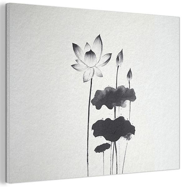 MuchoWow Gemälde Blätter - Schwarz - günstig online kaufen