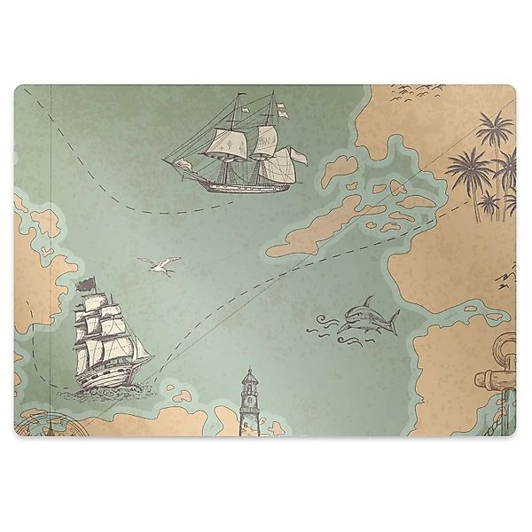Tulup Bodenschutzmatte Schatzkarte Bodenschutzmatte für Bürostuhl 120x90 cm günstig online kaufen