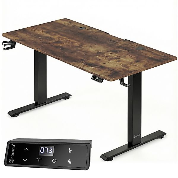 Höhenverstellbarer Schreibtisch Braun 140x60x72-117cm günstig online kaufen