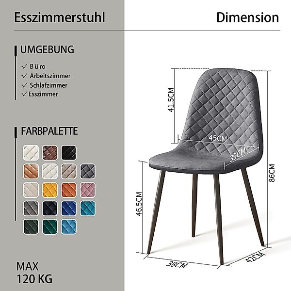JYMTOM Esszimmerstuhl mit Rückenlehne, aus Samt/künstlichem günstig online kaufen