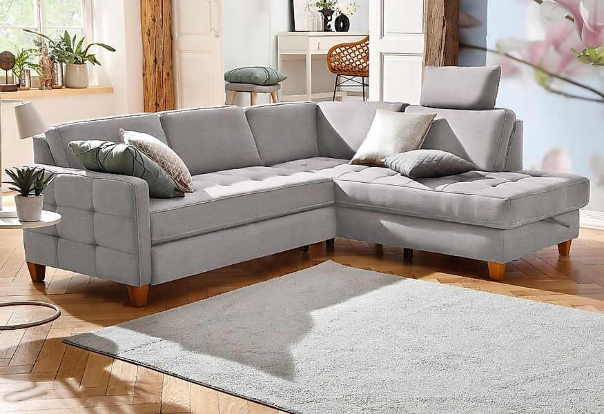 Home affaire Ecksofa "Earl L-Form", wahlweise auch mit Bettfunktion oder Be günstig online kaufen