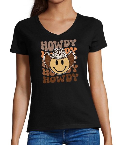 MyDesign24 T-Shirt Damen Smiley Print Shirt günstig online kaufen