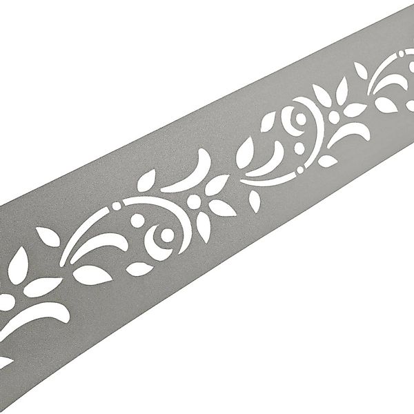 zaunzu Sichtschutz PREMIUM Dekor Floral1 Sichtschutz Steingrau 2,55m günstig online kaufen