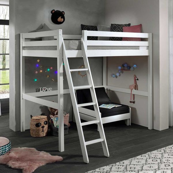 Kinderzimmer Set mit Sessel in Weiß Kiefer Massivholz (zweiteilig) günstig online kaufen