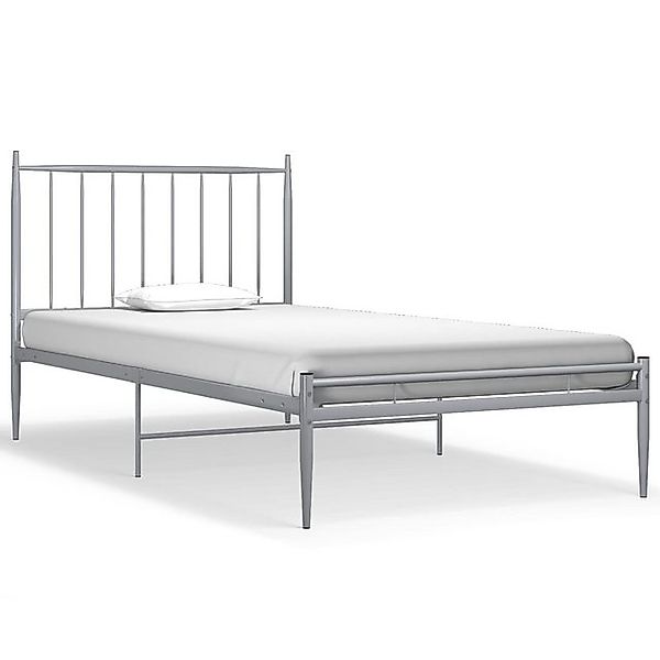 vidaXL Bettgestell, Bett Grau Metall 100x200 cm günstig online kaufen