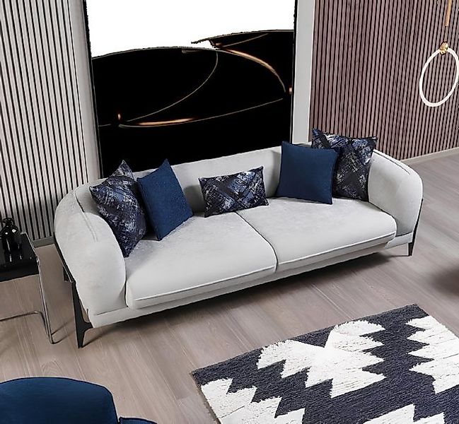 Xlmoebel Sofa Neuheit: Graues Drei-Sitzer-Sofa mit modernem Design - Polste günstig online kaufen