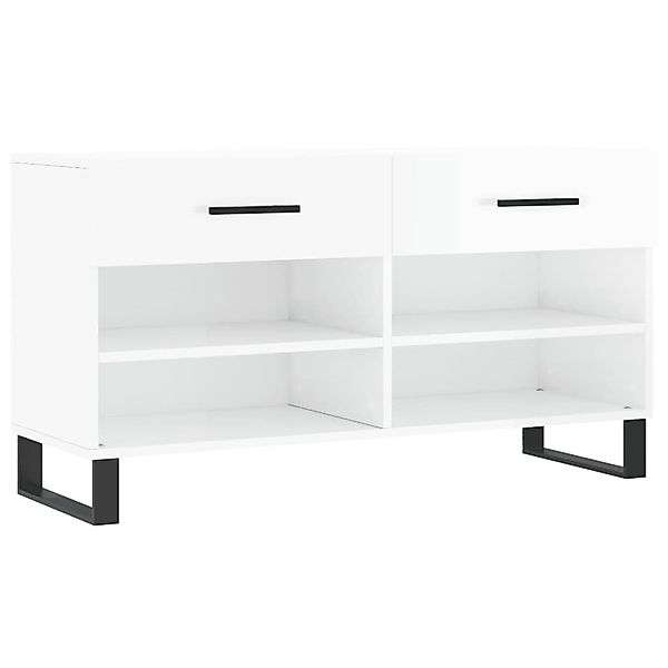 vidaXL Schuhregal Schuhbank Hochglanz-Weiß 102x35x55 cm günstig online kaufen