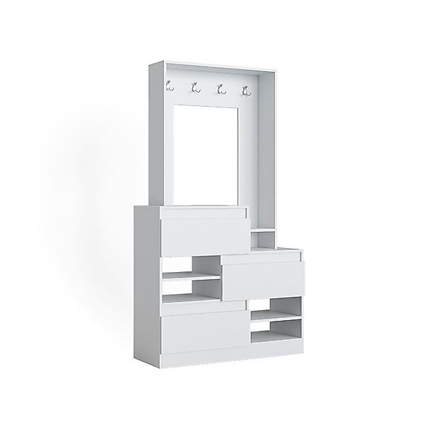 Vicco Garderoben-Set Evia, Weiß, 100 x günstig online kaufen