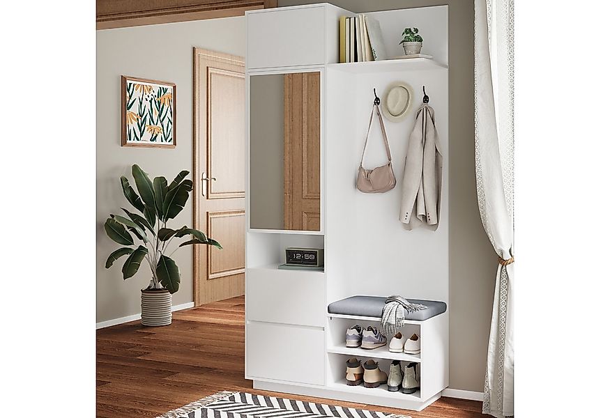 Merax Garderoben-Set 5-in-1 Kompaktgarderobe Scandi Garderobenkombination, günstig online kaufen