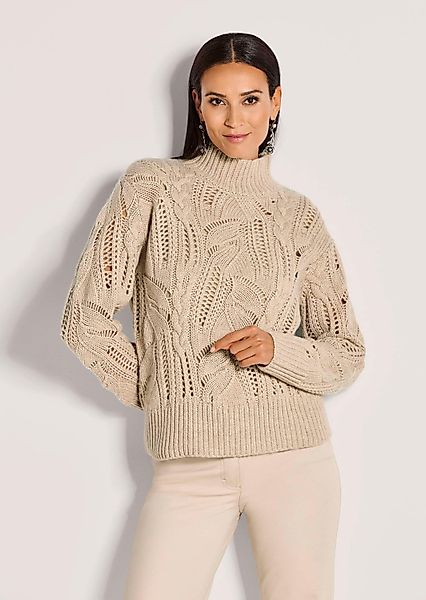 MADELEINE Strickpullover Eleganter Wollpullover mit Zopfmuster günstig online kaufen