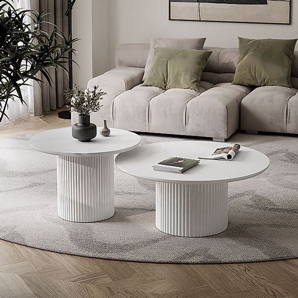 yourhouse24 Couchtisch Set OVI 2in1 Riffel-Design günstig online kaufen