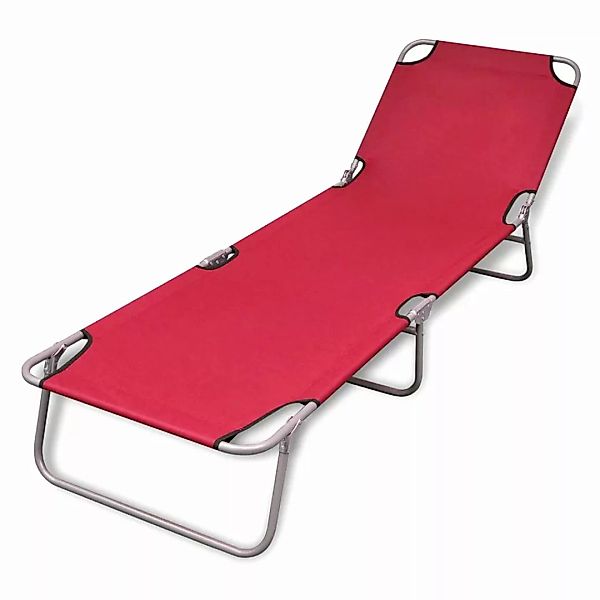 Sonnenliege Klappbar Mit Rückenlehne Verstellbar Rot günstig online kaufen