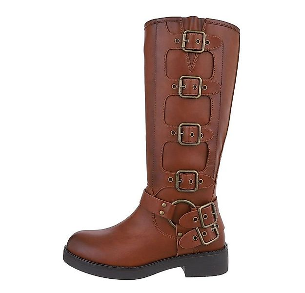 Ital-Design Damen Bikerschuhe Biker Westernstiefel (85275994) Blockabsatz F günstig online kaufen