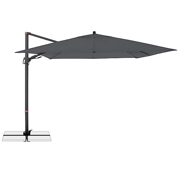 Doppler Ampelschirm 280 cm x 280 cm Anthrazit mit Kurbelmechanik günstig online kaufen