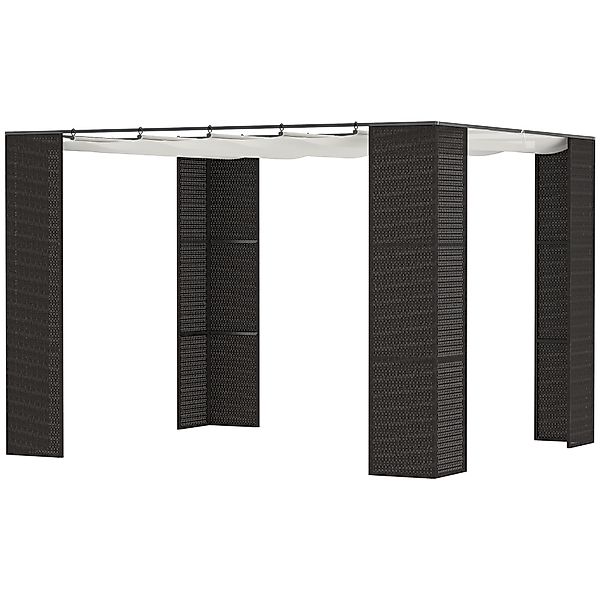 Outsunny Pergola ausziehbar 3L x 3B x 2H m Schiebedach Polyester-Hochdichte günstig online kaufen