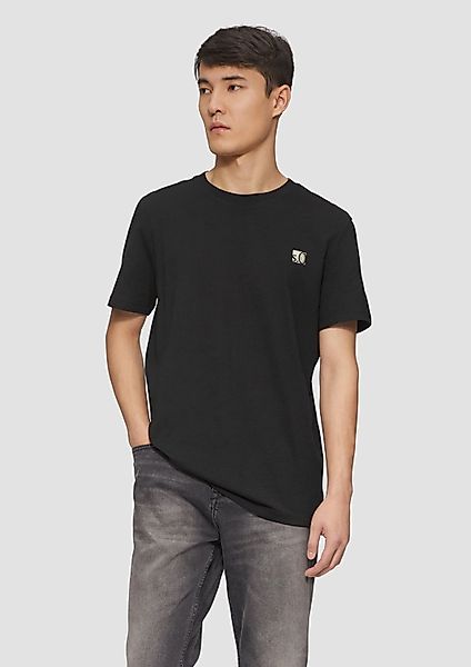 s.Oliver T-Shirt mit Metallic-Print Rundhals, kurzarm günstig online kaufen