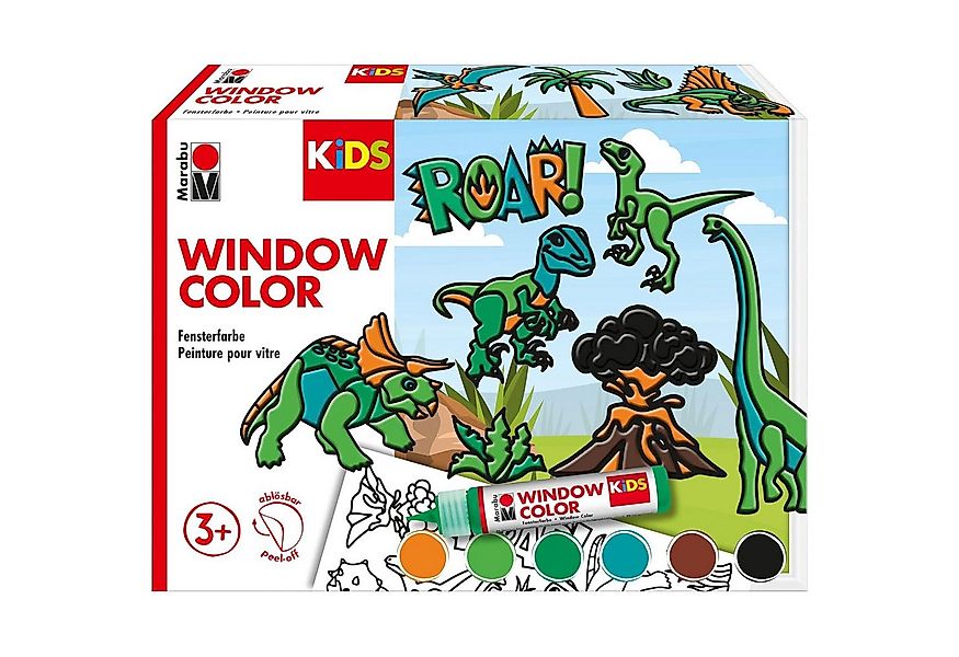 Marabu Kreativset Marabu KiDS Window Color Set Dinosaurier, 6 x 25 ml Fenst günstig online kaufen