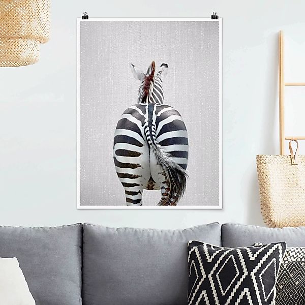 Poster Zebra von hinten günstig online kaufen