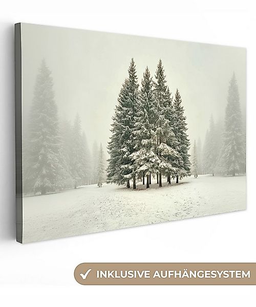 OneMillionCanvasses® Leinwandbild Bäume - Schnee - Weiß, Fotodruck (1 St), günstig online kaufen