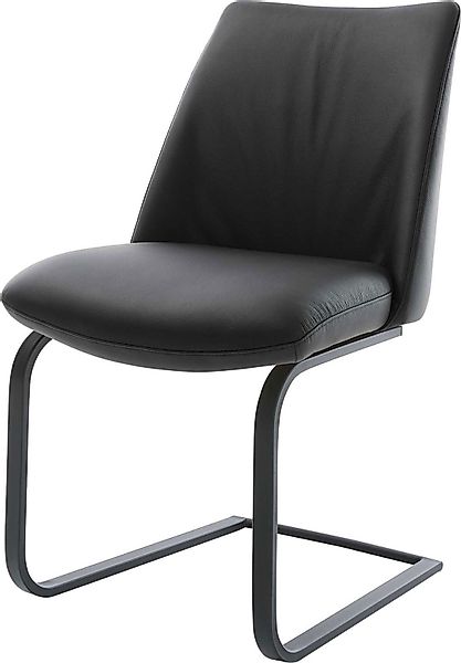 DELIFE Polsterstuhl Elso-Flex, Freischwinger flach Schwarz günstig online kaufen