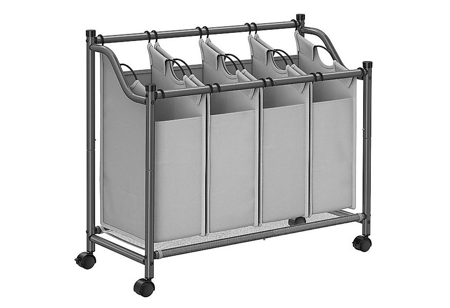 SONGMICS Wäschekorb mit 4 abnehmbaren Stofftaschen, mit Rollen, abnehmbaren günstig online kaufen