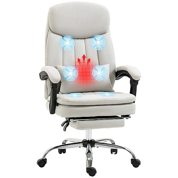Vinsetto Schreibtischstuhl Bürostuhl mit Heizfunktion, Massagesessel (Chefs günstig online kaufen