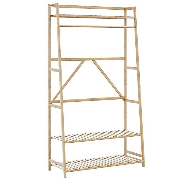 vidaXL Kleiderständer Kleiderständer mit Ablagen 110x40x180 cm Bambus, (1 S günstig online kaufen