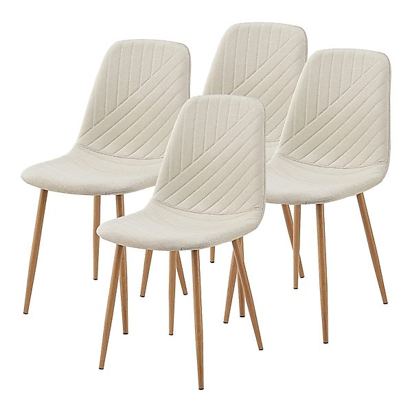 en.casa Esszimmerstuhl, »Köfering« 4er Set Beige günstig online kaufen