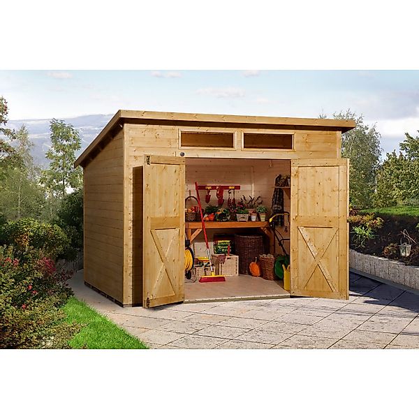 Weka Holz-Gartenhaus Pultdach Lasiert 237 cm günstig online kaufen