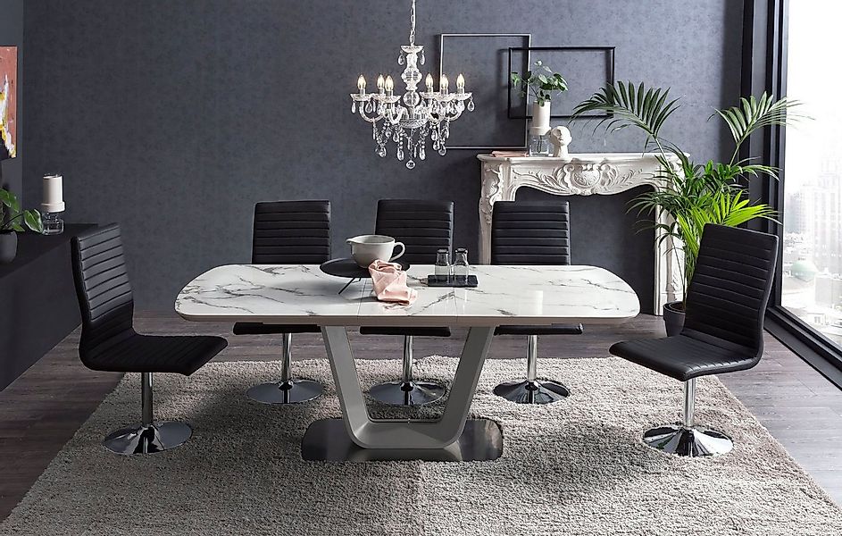 SalesFever Esstisch Design Tisch für stilvolle Mahlzeiten, Erweiterbarer Gl günstig online kaufen