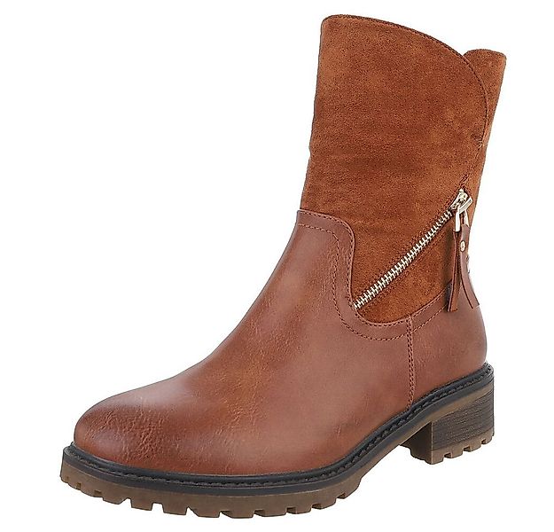 Ital-Design Stilvolle Stiefeletten mit Reißverschluss für Damen Stiefelette günstig online kaufen