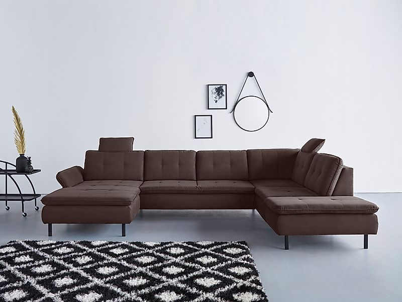 Home affaire Wohnlandschaft »Birkholm U-Form« Armlehnverstellung, auch in E günstig online kaufen