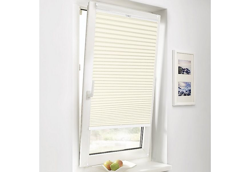Sekey Plissee Plissee Klemmfix ohne Bohren Faltrollo Jalousie Rollo Beige, günstig online kaufen