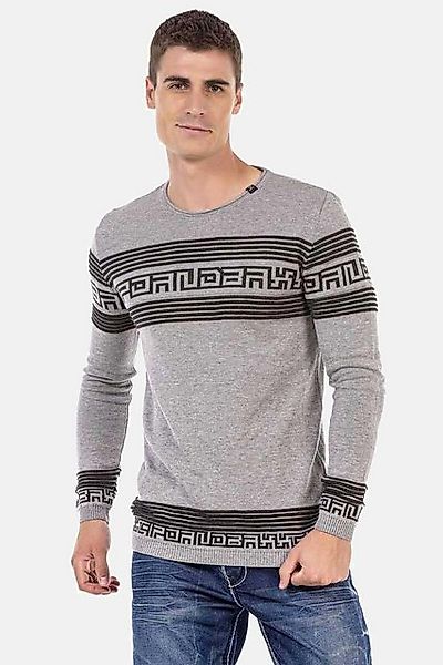 Cipo & Baxx Rundhalspullover Pullover in Streifenoptik, CP243 günstig online kaufen