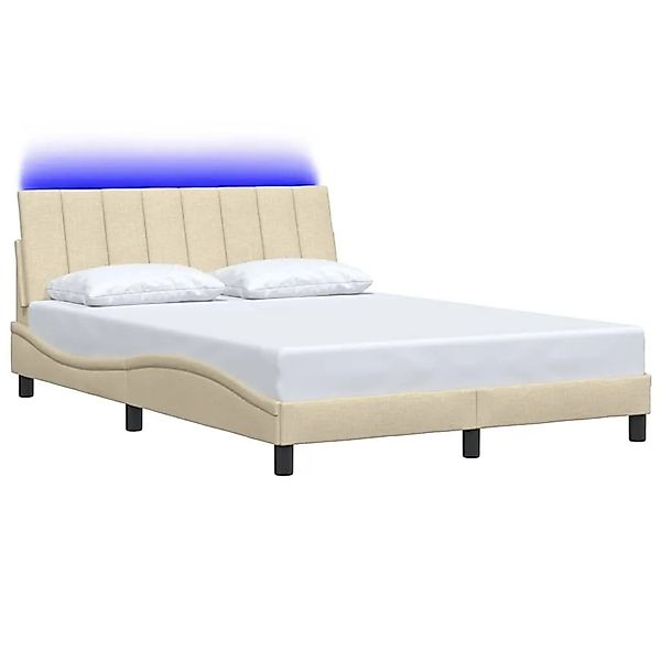 vidaXL Bettgestell Ohne Matratze Creme 140x190 cm Stoff 3310459 günstig online kaufen