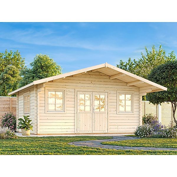 Palmako Gartenhaus Helena 510 x 510 cm Lackiert Hellgrau-Anthrazit FSC® günstig online kaufen