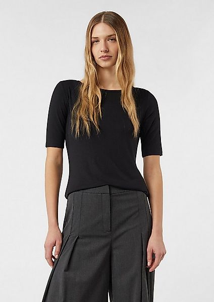 comma Kurzarmshirt T-Shirt Feminines Shirt aus Viskosejersey günstig online kaufen