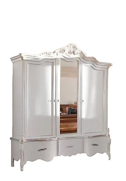 Xlmoebel Kleiderschrank Weißer Kleiderschrank Massivholz Möbel Schlafzimmer günstig online kaufen