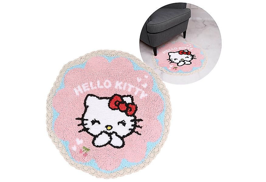 Sarcia.eu Läufer Hello Kitty Runder Teppich,rosa,rutschfest,mit Spitze 60x6 günstig online kaufen