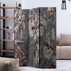 Leinwand Paravent in Grau und Beige Stein Motiv günstig online kaufen