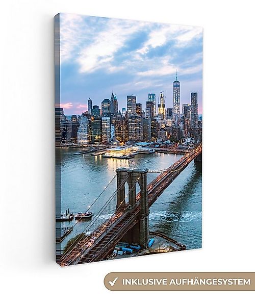 OneMillionCanvasses® Leinwandbild New York - Skyline - Brücke, Fotodruck (1 günstig online kaufen