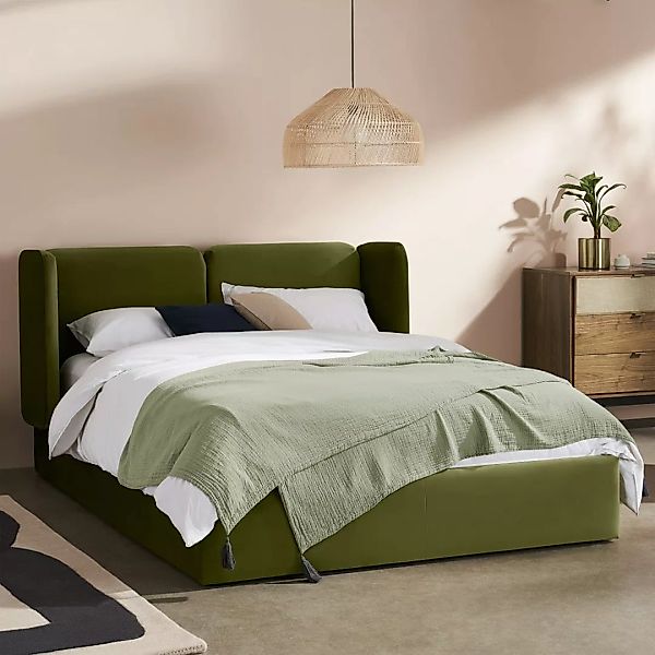 Custom MADE Ricola Polsterbett mit Bettkasten (180 x 200 cm), Baumwollsamt günstig online kaufen