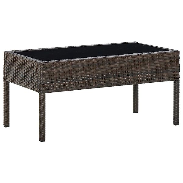 vidaXL Gartentisch Braun 75x40x37 cm Poly Rattan 45903 günstig online kaufen