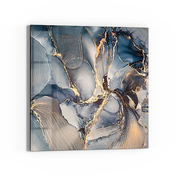 DEQORI Glasbild 'Marmor-Farbspiel mit Gold', 'Marmor-Farbspiel günstig online kaufen