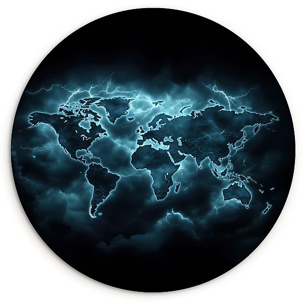 MuchoWow Gemälde Weltkarte - Blitz - günstig online kaufen